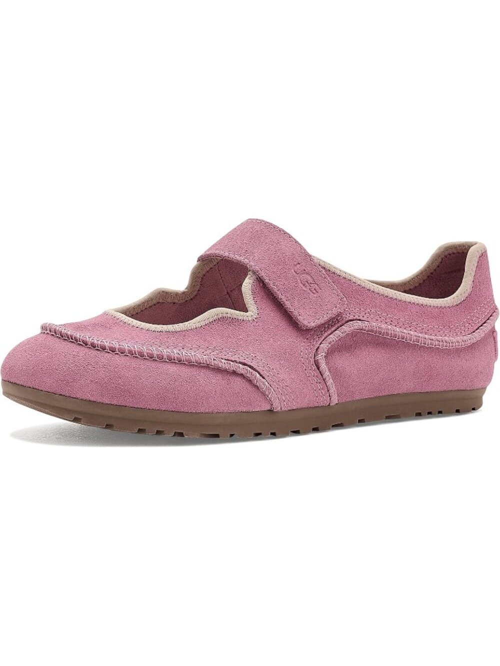 Ugg Women Dusty Orchid Closed Toe Imported Lamb Fur Quill Mary Jane Ballet Flats